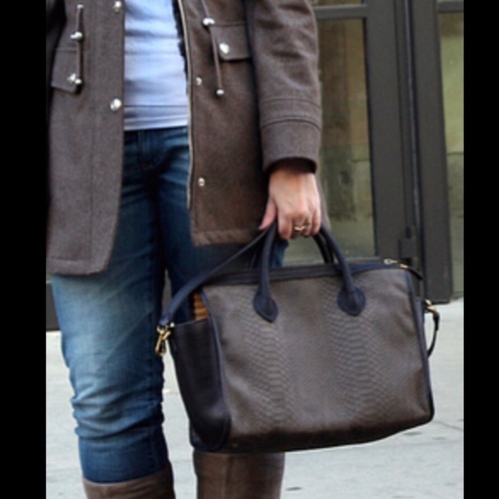 Madewell The Camden Satchel In Embossed Suede RARE